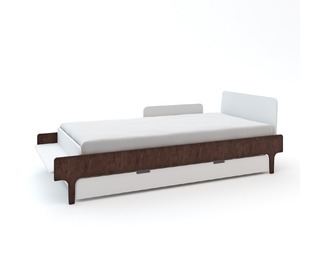 River Twin Bed White/Walnut - Oeuf NYC